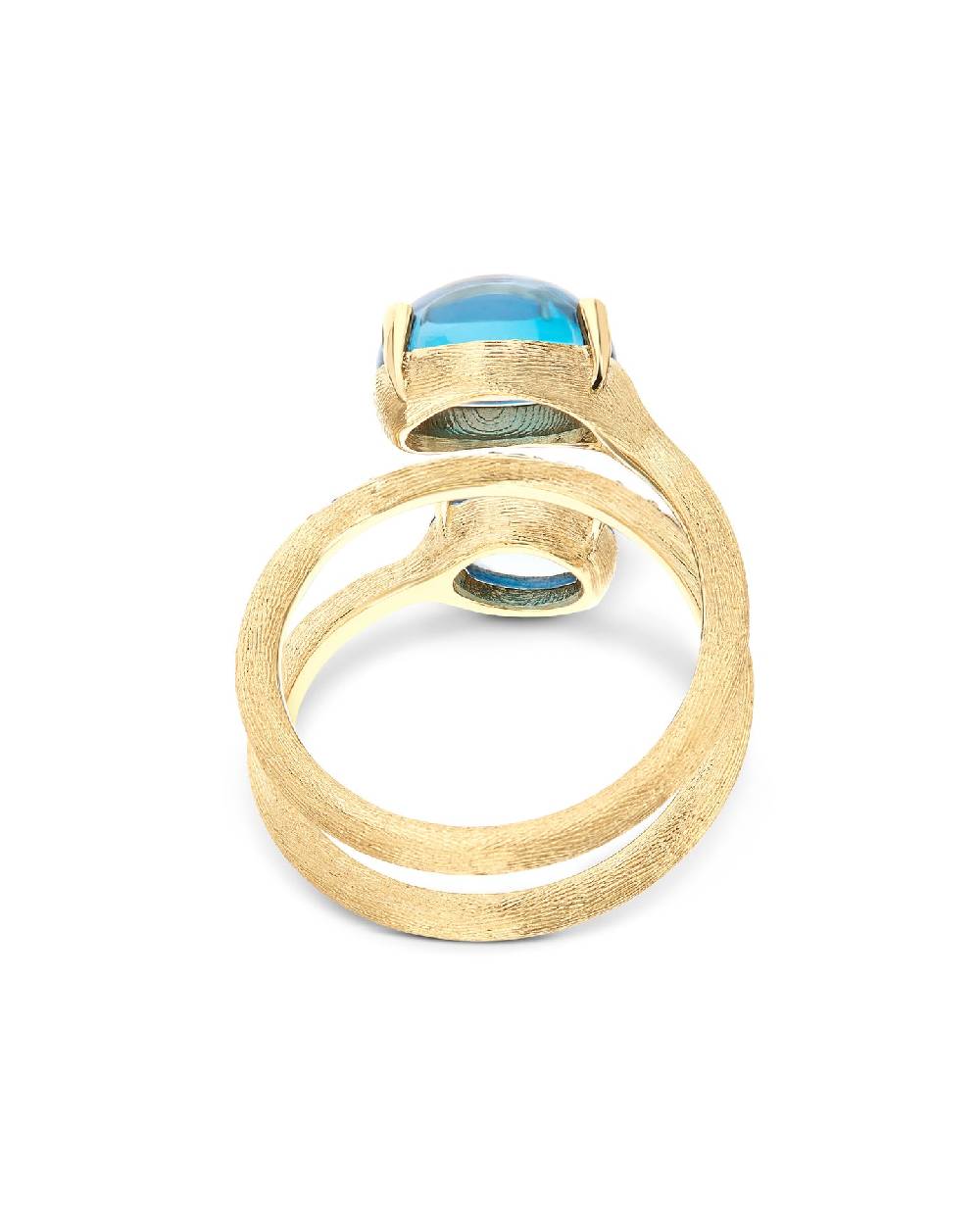 Nanis Anello contrariè "DANCING AZURE" in oro, diamanti e topazio London blu – Nanis Italian Jewels Italia