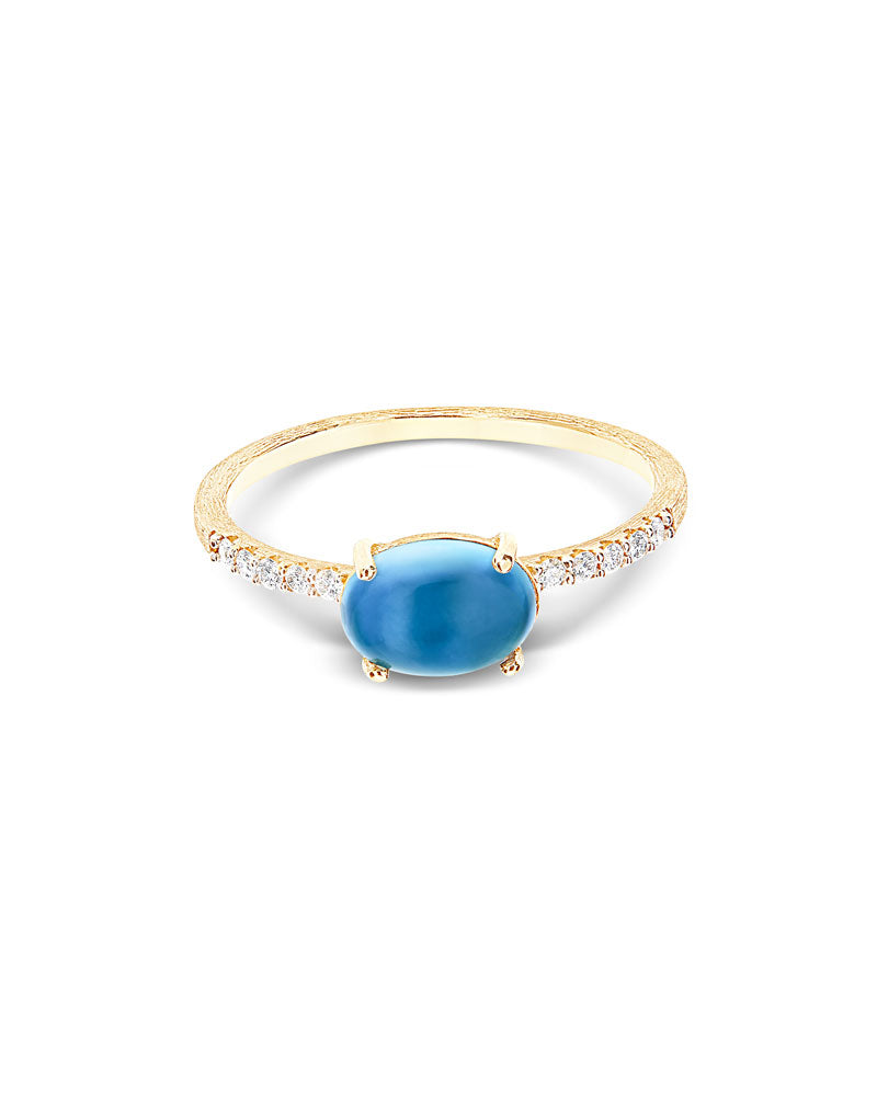 Nanis Anello "DANCING AZURE" in oro, diamanti e topazio London blu (medio) – Nanis Italian Jewels Spedizione Gratuita