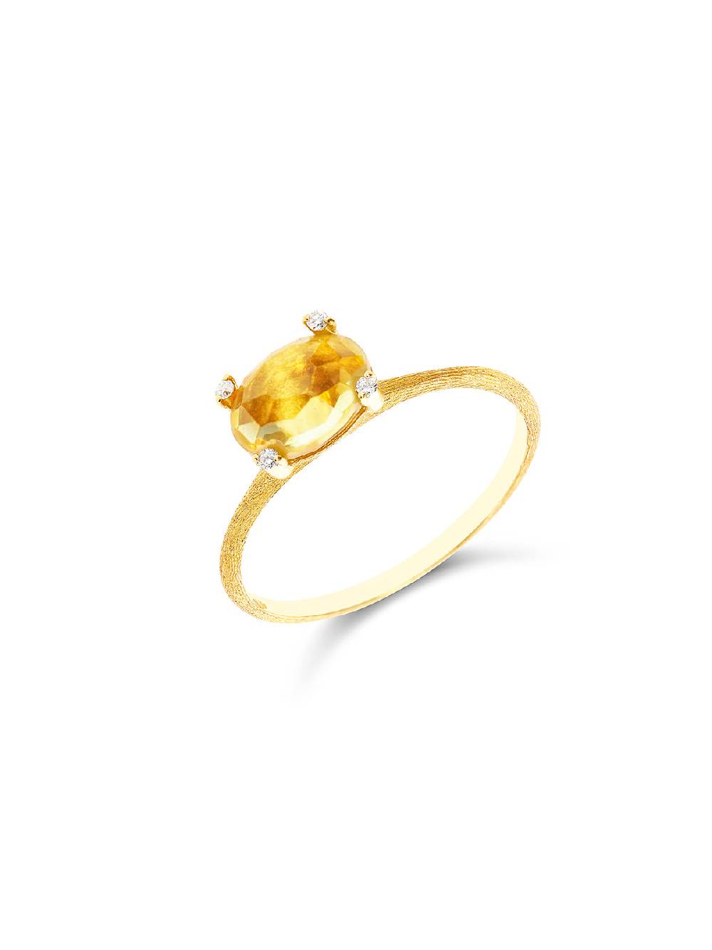 Nanis Anello "IPANEMA" in oro, quarzo citrino e dettagli di diamanti – Nanis Italian Jewels
