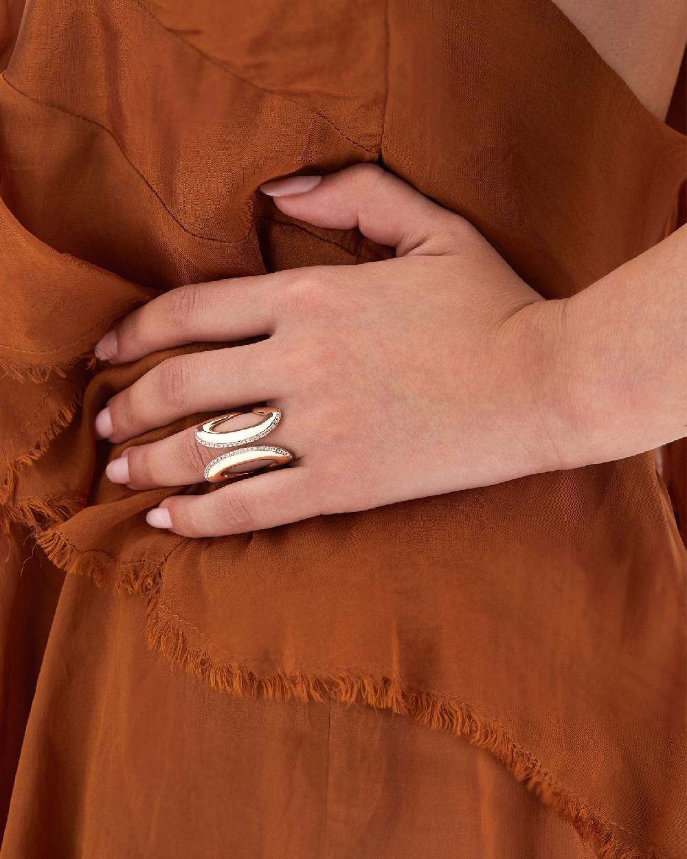 Nanis Anello statement "LIBERA ICON" in oro rosa e diamanti – Nanis Italian Jewels Shopping Online