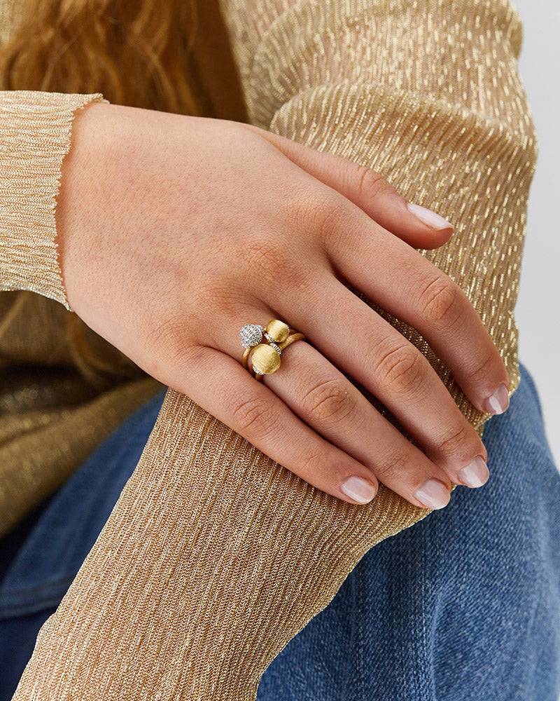 Nanis Anello "DANCING ÉLITE" con boule in oro e accenti di diamante (medio) – Nanis Italian Jewels Vendita Economica