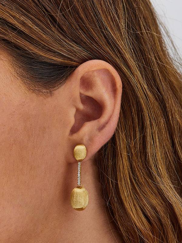 Nanis Orecchini "DANCING ÉLITE" con boules pendenti in oro legate da barrett – Nanis Italian Jewels Prezzo di fabbrica