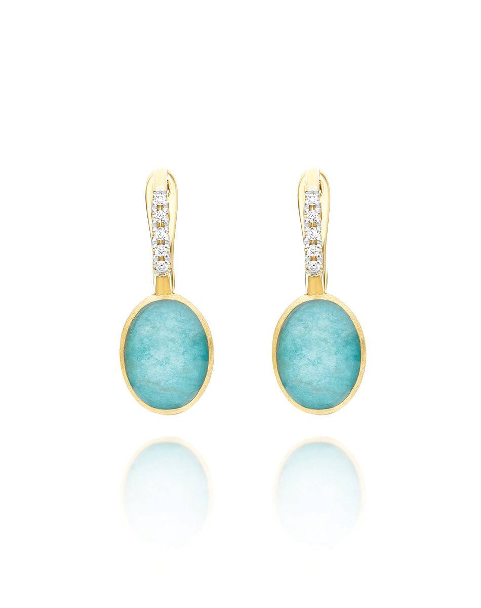 Nanis Orecchini Ciliegine Anice "Boules" in oro inciso, diamanti, cristallo – Nanis Italian Jewels Ritorno libero