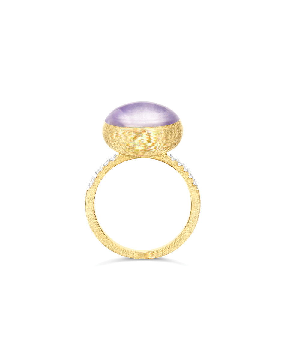 Nanis Anello Violetta "Boules" in oro inciso, diamanti, lepidolite e madrepe – Nanis Italian Jewels Fino al 55% di sconto