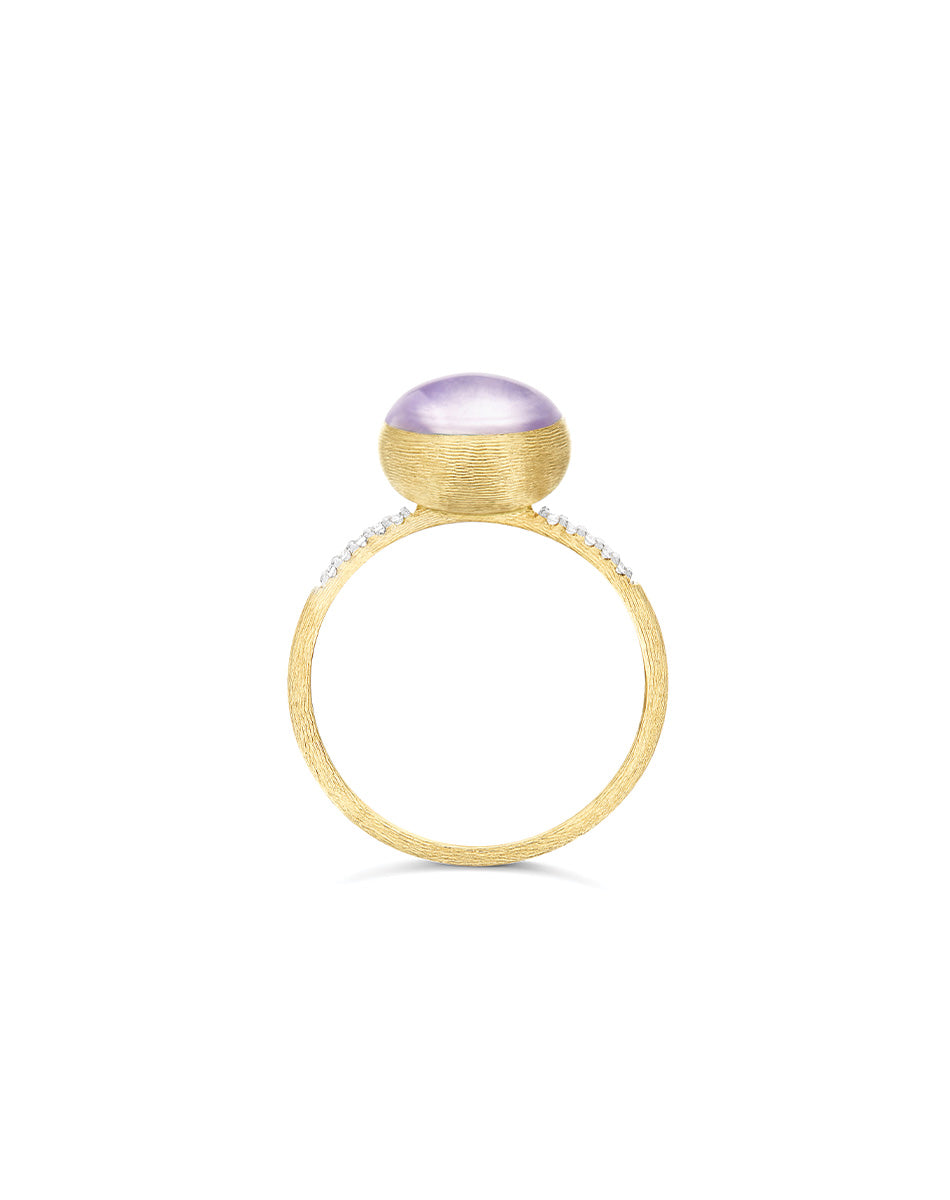 Nanis Anello Violetta "Boules" in oro inciso, diamanti, lepidolite e madrepe – Nanis Italian Jewels Discount Store per i nuovi prodotti