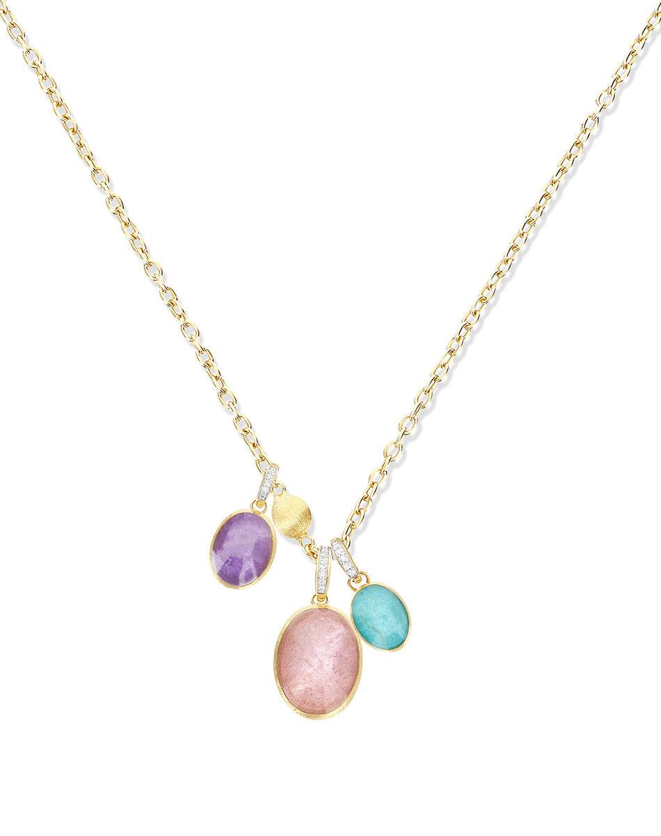 Nanis collana a catena con charms pendenti "boules" in oro inciso, diamanti – Nanis Italian Jewels Soddisfazione Garantita