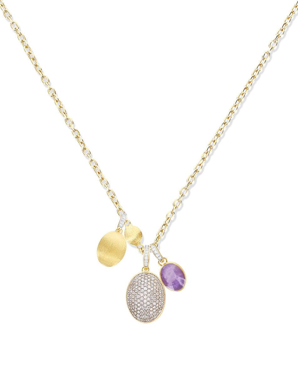 Nanis collana a catena con charms pendenti "boules" in oro inciso, diamanti – Nanis Italian Jewels Qualità Garantita