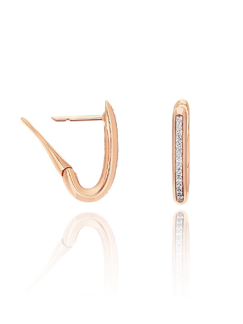 Nanis Orecchini a cerchio "libera" squadrati piccoli in oro rosa e diamanti – Nanis Italian Jewels Acquista Ora