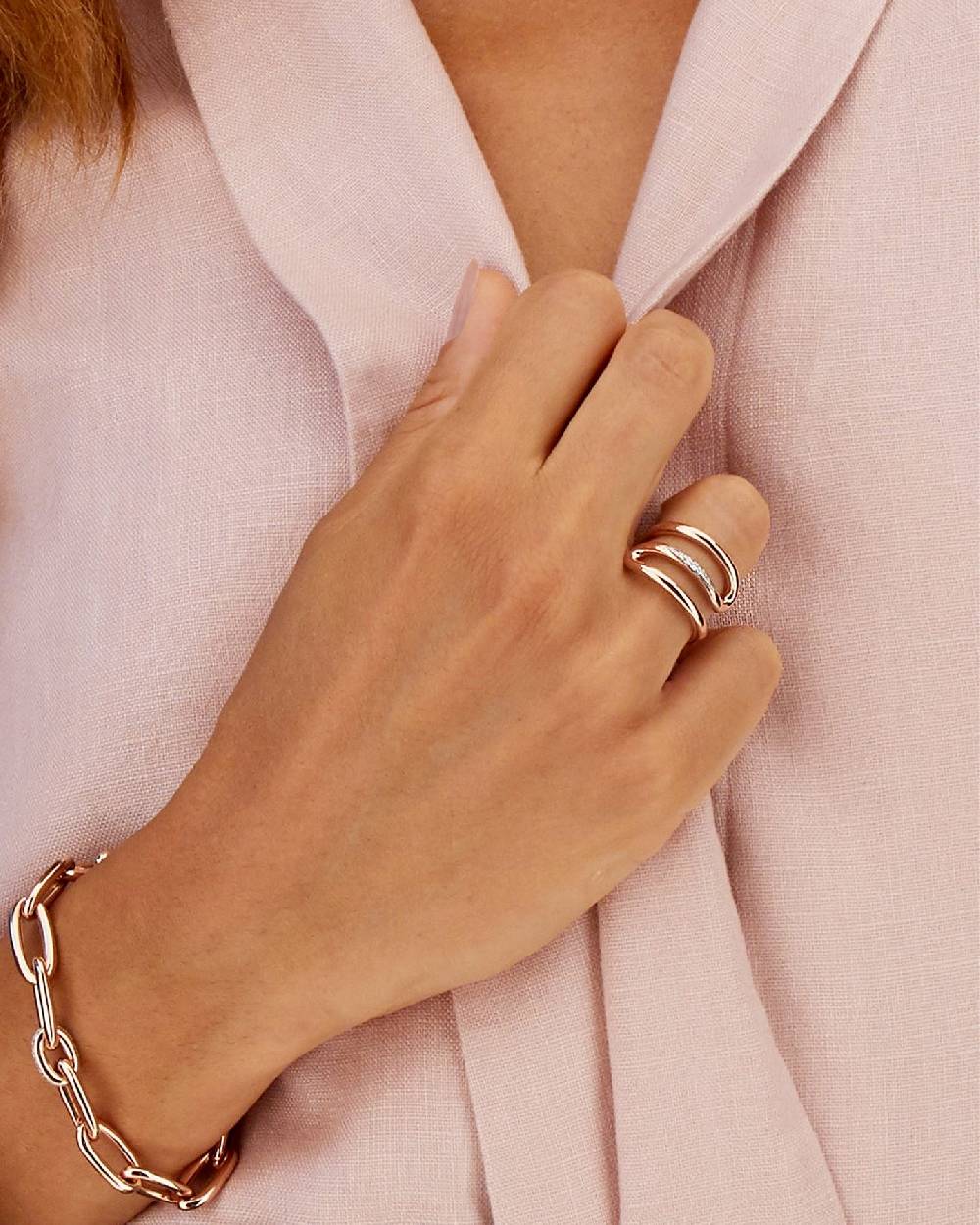 Nanis Anello "LIBERA" a spirale in oro rosa e diamanti – Nanis Italian Jewels Consegna Veloce