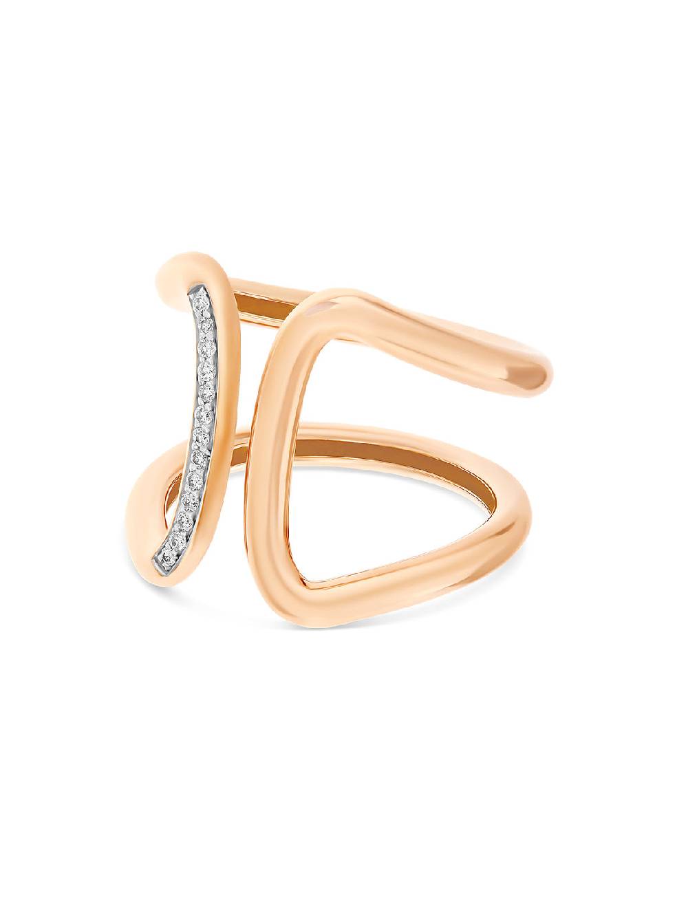 Nanis Anello "libera" a fascia in oro rosa e diamanti – Nanis Italian Jewels Promozione Limitata