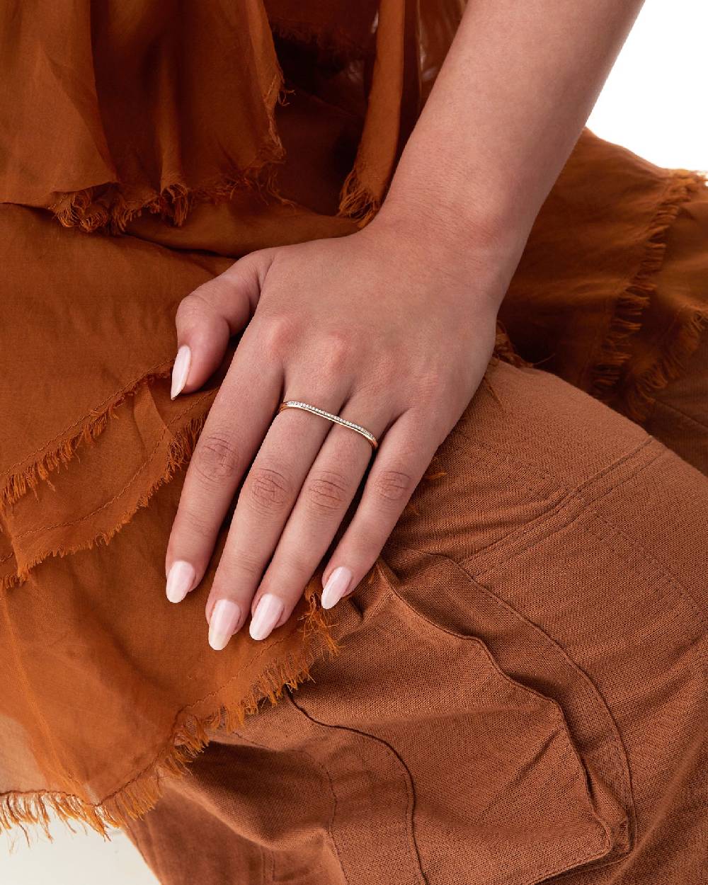 Nanis Anello "LIBERA" a doppio dito in oro rosa e diamanti – Nanis Italian Jewels Affare Del Giorno