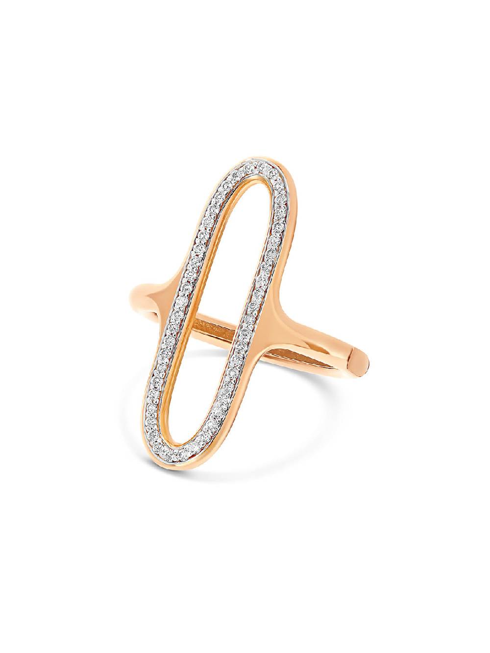 Nanis Anello "libera" con elemento ovale in oro rosa e diamanti (grande) – Nanis Italian Jewels Prezzo Ridotto