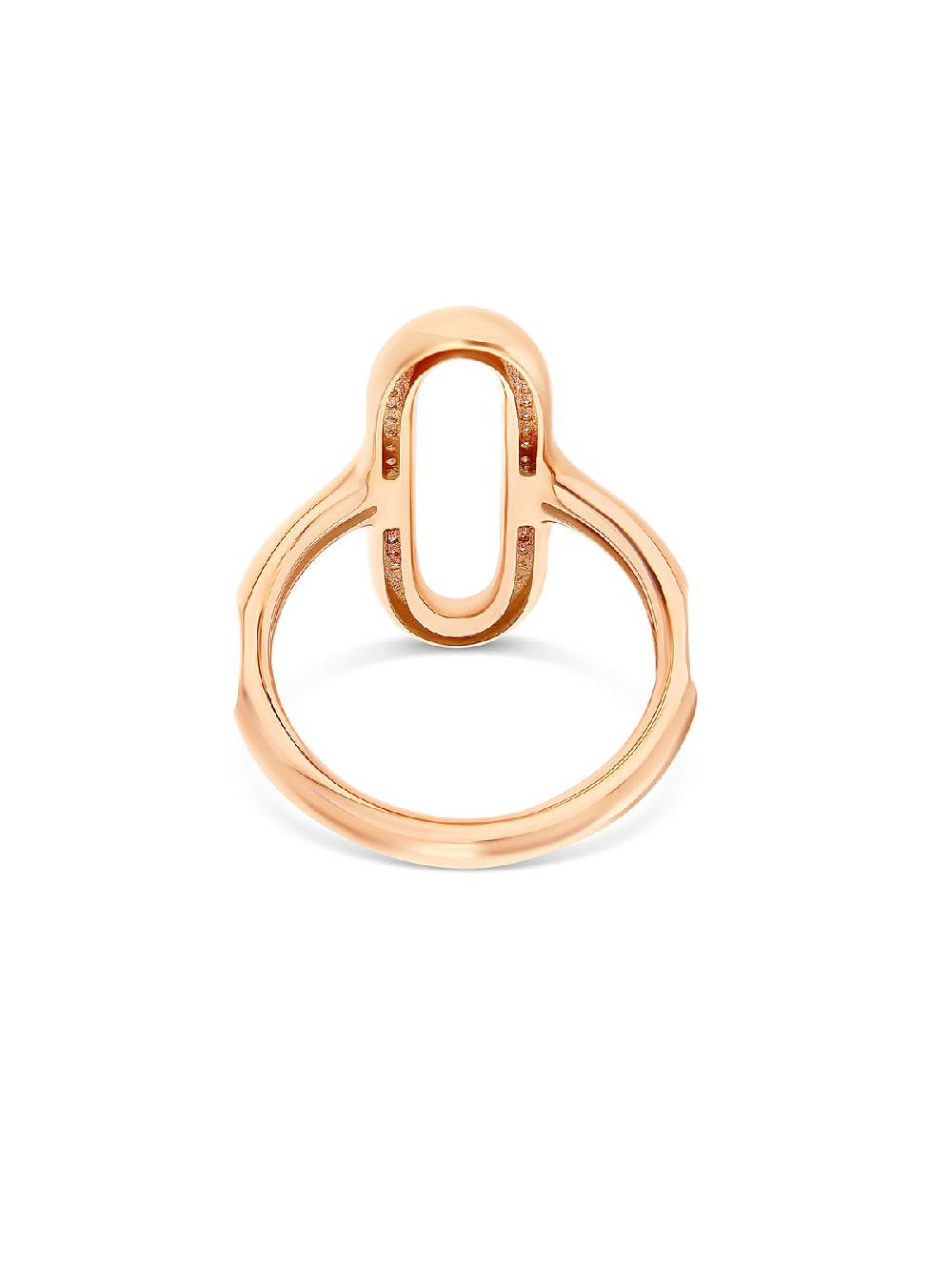 Nanis Anello "libera" con elemento ovale in oro rosa e diamanti (grande) – Nanis Italian Jewels Prezzo Ridotto