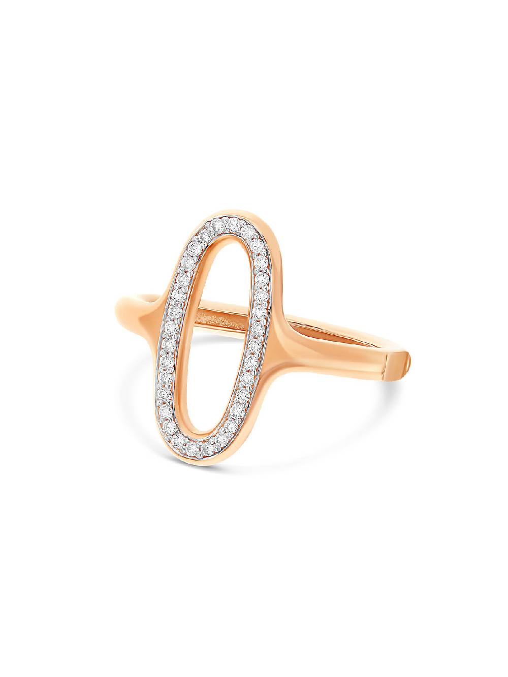 Nanis Anello "libera" con elemento ovale in oro rosa e diamanti (piccolo) – Nanis Italian Jewels Sottocosto