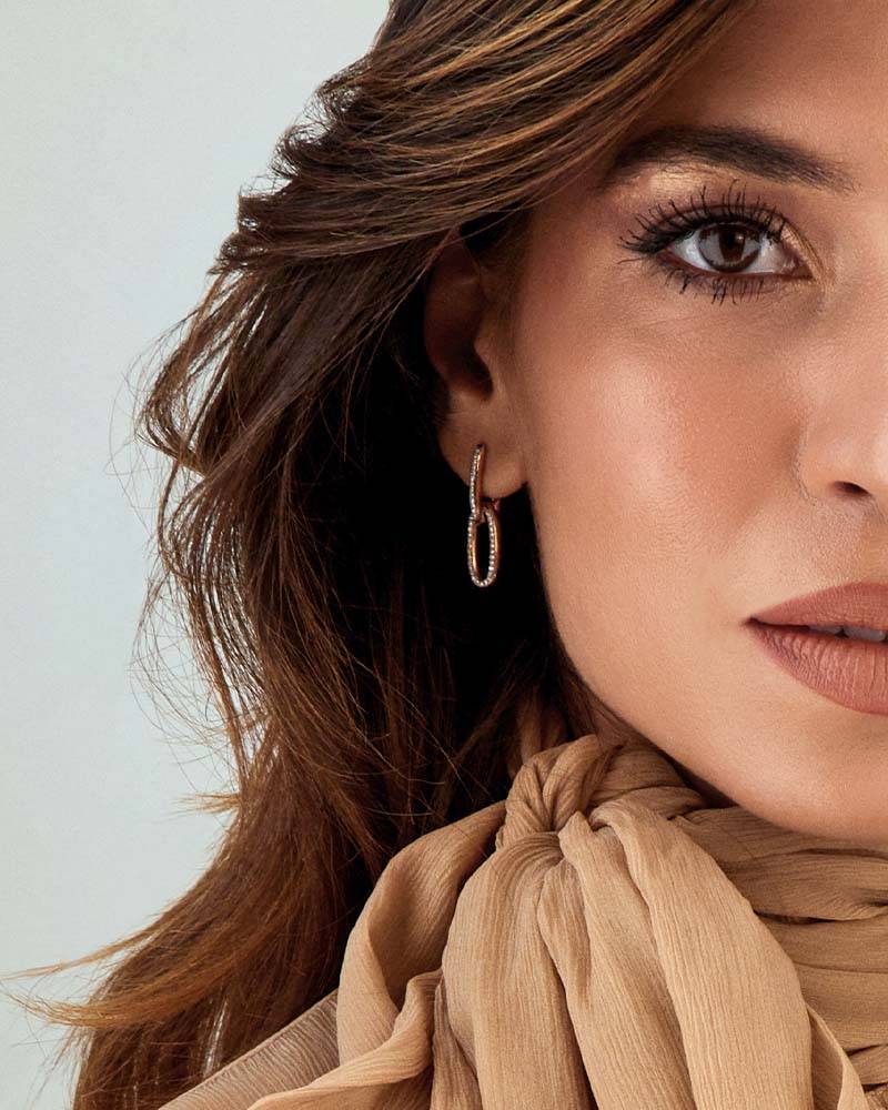 Nanis Orecchini "libera soul" pendenti in oro rosa e diamanti – Nanis Italian Jewels Presa