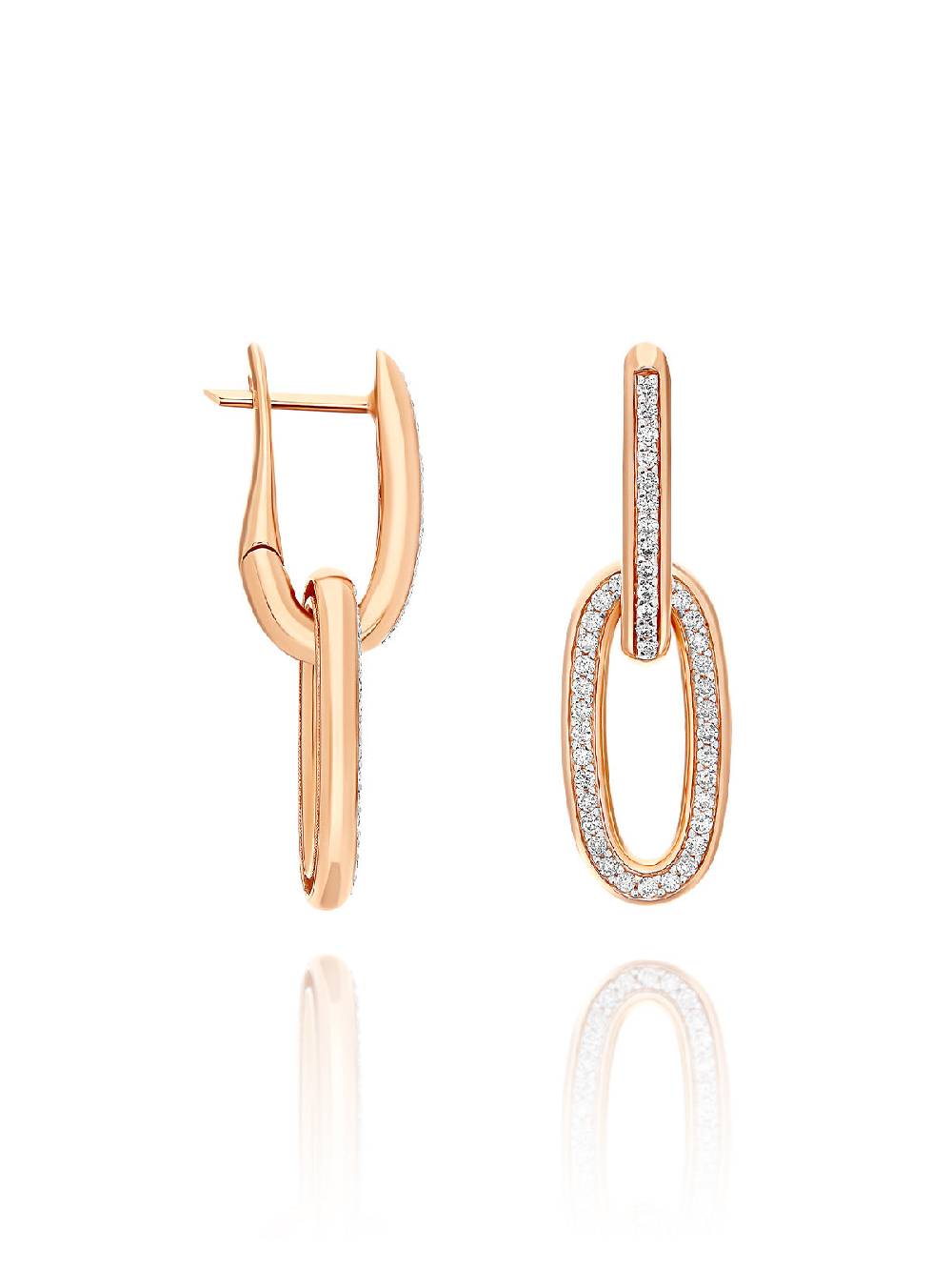 Nanis Orecchini "libera soul" pendenti in oro rosa e diamanti – Nanis Italian Jewels Presa