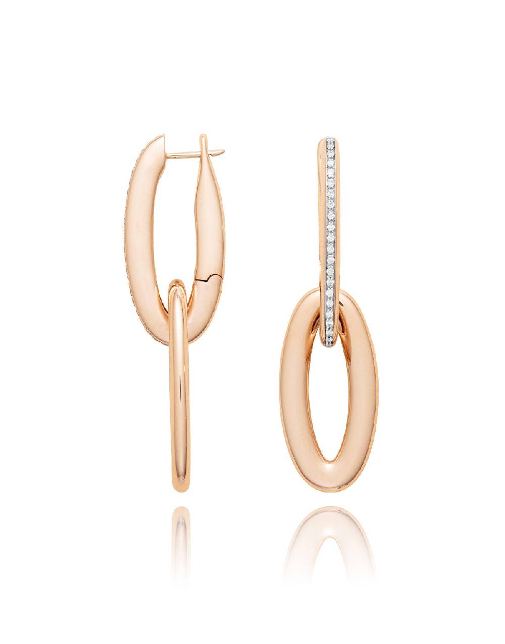 Nanis Orecchini "LIBERA ICON" ovali in oro rosa e diamanti – Nanis Italian Jewels Saldi