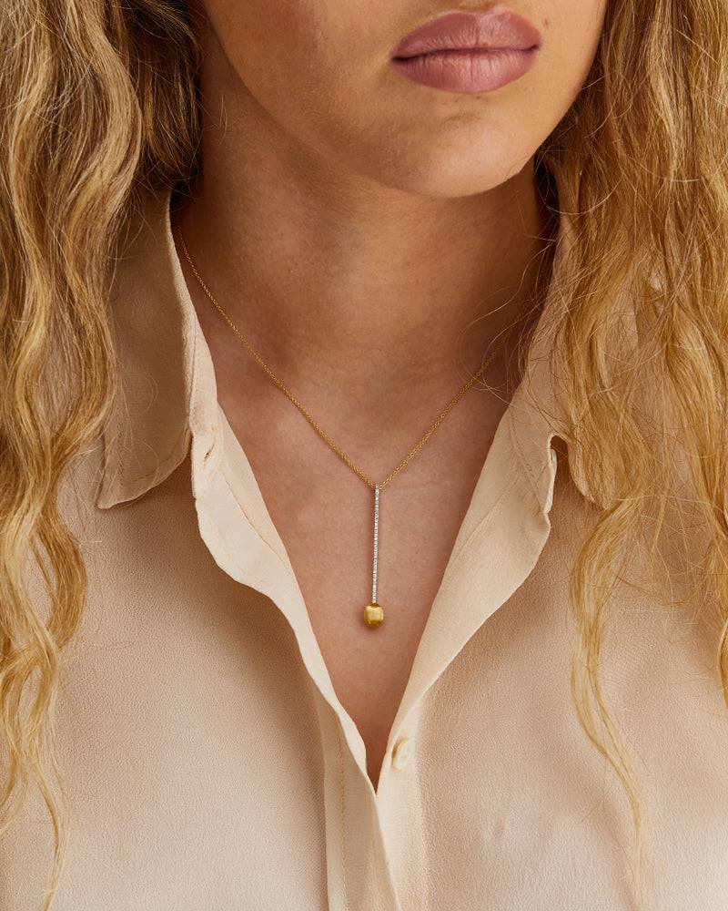 Nanis Collana "DANCING ÉLITE" con ciondolo elegante in oro e barrette di dia – Nanis Italian Jewels Vendita Calda
