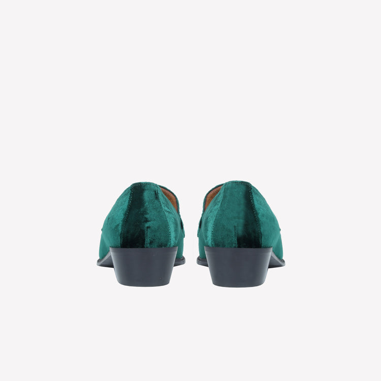 Roberto Festa MOCASSINO IN VELLUTO GREEN CON ACCESSORIO MORSETTO ORO AXEL Saldi Di Fabbrica