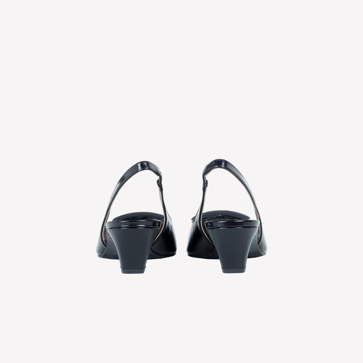 Roberto Festa SLINGBACK IN VITELLO SPAZZOLATO NERO CON FIBBIA GOMMATA DORIEN Nuova