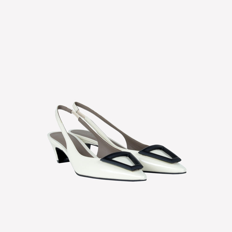 Roberto Festa SLINGBACK IN VITELLO SPAZZOLATO OFF WHITE CON FIBBIA GOMMATA DORIEN Moda