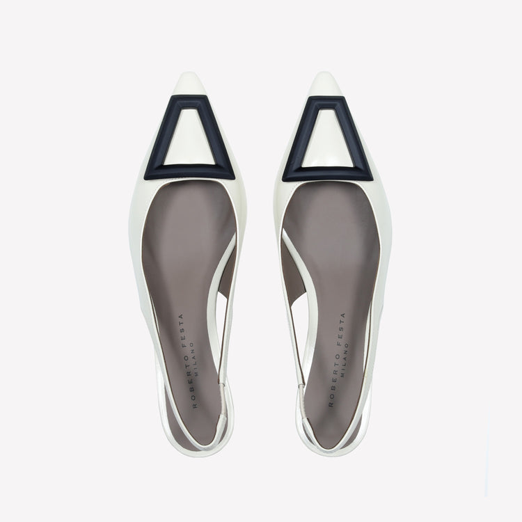 Roberto Festa SLINGBACK IN VITELLO SPAZZOLATO OFF WHITE CON FIBBIA GOMMATA DORIEN Moda