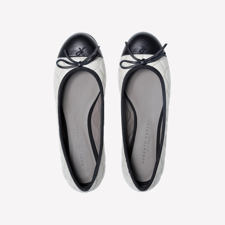 Roberto Festa BALLERINA IN NAPPA ALCE CON RICAMO TRAPUNTATO E PUNTINA FLY Shopping Online