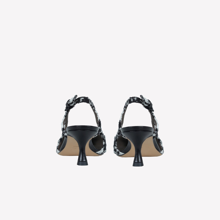 Roberto Festa SLINGBACK IN TWEED CON FIBBIA CRISTALLI BAGUETTE ATENA Novità