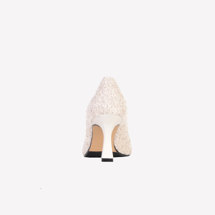 Roberto Festa DÉCOLLETÉ IN BOUCLÉ BIANCO CON ACCESSORIO STRASS LILLY Presa