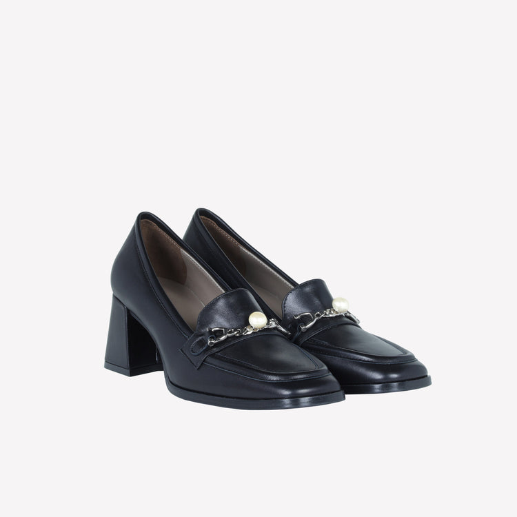 Roberto Festa MOCASSINO IN NAPPA NERO CON ACCESSORIO PERLA GERT Vendita Economica