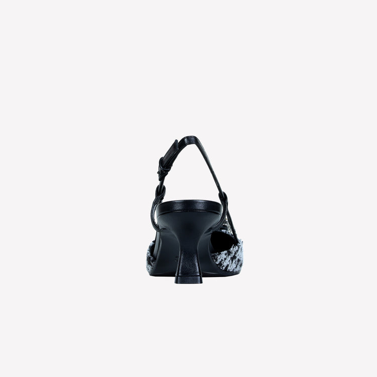 Roberto Festa slingback in poule nero e accessorio strass stefy Italy