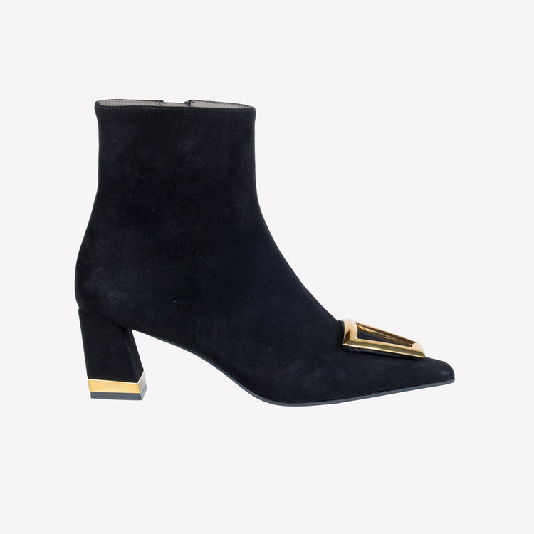 Roberto Festa ANKLE BOOT IN CAMOSCIO CON DETTAGLIO METALLICO COLOR ORO AMBRATO RISAS Negozi Online