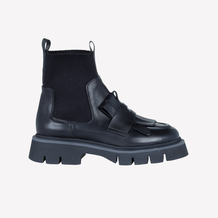 Roberto Festa ANKLE BOOT IN VITELLO CON ELASTICO IN LANA E FRANGIA IN PELLE PAULA Acquista Ora