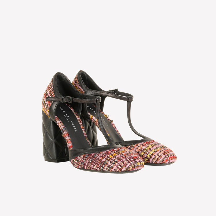 Roberto Festa DÉCOLLETÉ T-STRAP IN BOUCLÉ MULTICOLOR OLIMPYA Comprane uno, ottenene uno gratis