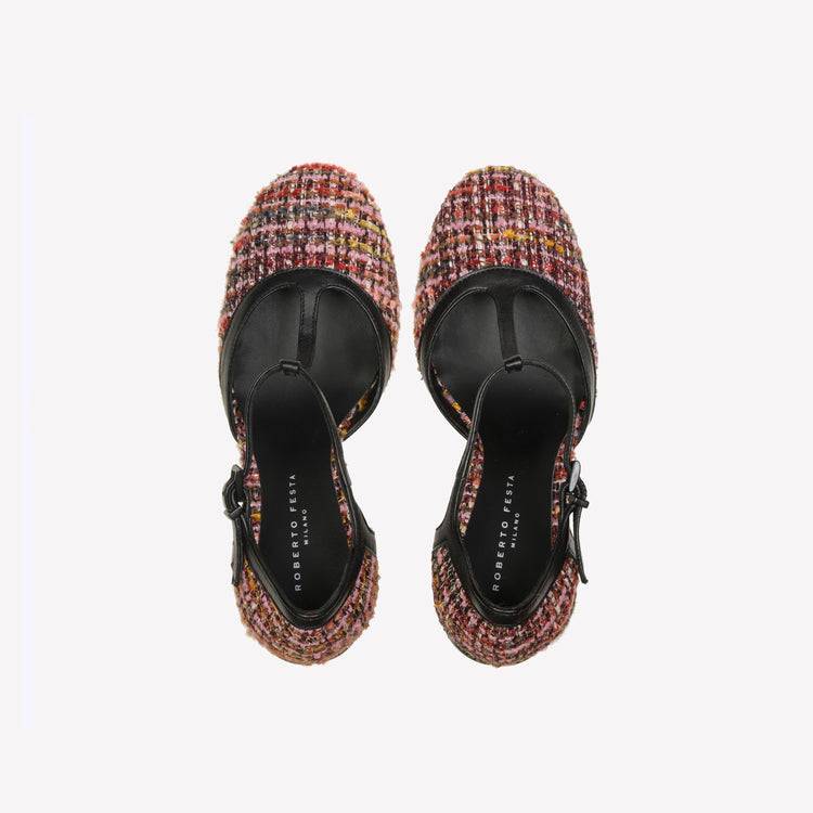 Roberto Festa DÉCOLLETÉ T-STRAP IN BOUCLÉ MULTICOLOR OLIMPYA Comprane uno, ottenene uno gratis
