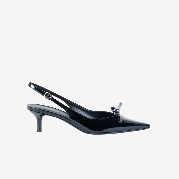 Roberto Festa SLINGBACK IN VERNICE NERA CON FIOCCHETTO SENYA In Saldo