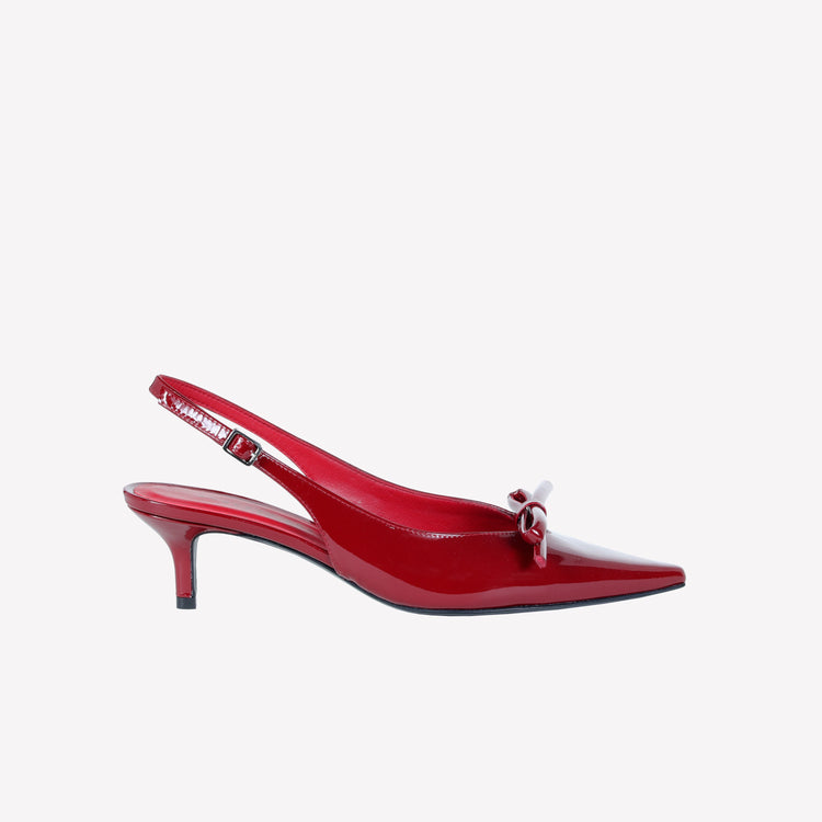 Roberto Festa SLINGBACK IN VERNICE ROSSA CON FIOCCHETTO SENYA Nuova