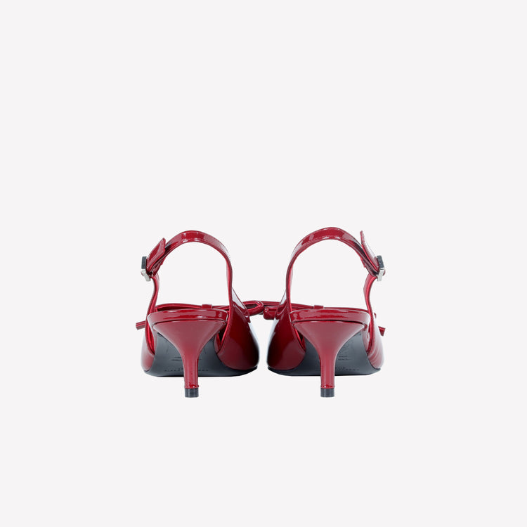 Roberto Festa SLINGBACK IN VERNICE ROSSA CON FIOCCHETTO SENYA Nuova