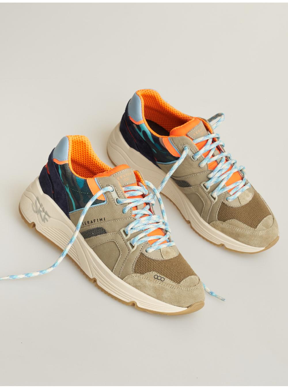 Serafini sneakers uomo in pelle scamosciato tessuto a rete nylon Serafini Shop Soddisfazione Garantita