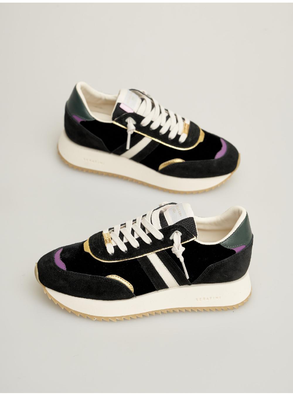 Serafini sneakers donna in velluto scamosciato pelle laminata pelle tessuto Serafini Shop Vendita