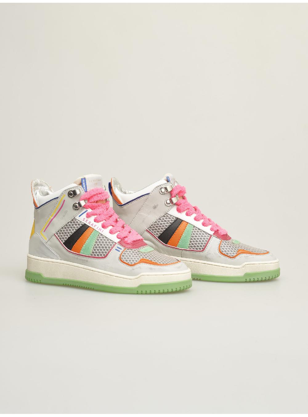 Serafini sneakers donna in pelle pelle laminata scamosciato tessuto a rete Serafini Shop In Vendita