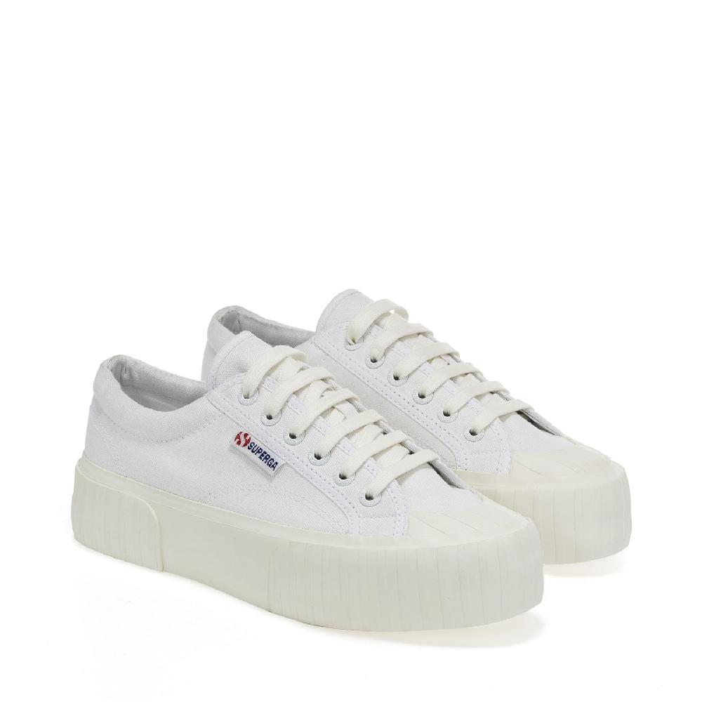 Superga 2631 STRIPE PLATFORMWHITE-WHITE AVORIO Presa