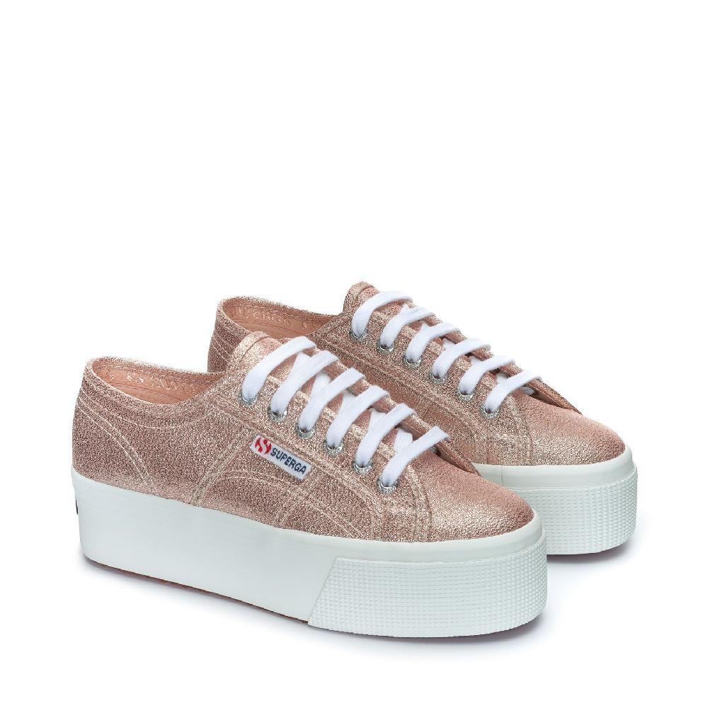 Superga 2790 PLATFORM LAMEROSE PLATINUM Duty-free