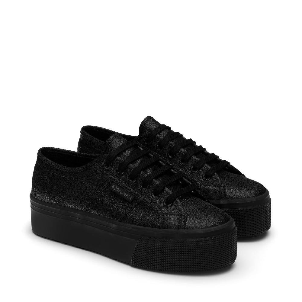 Superga 2790 PLATFORM LAMETOTAL BLACK Vendita