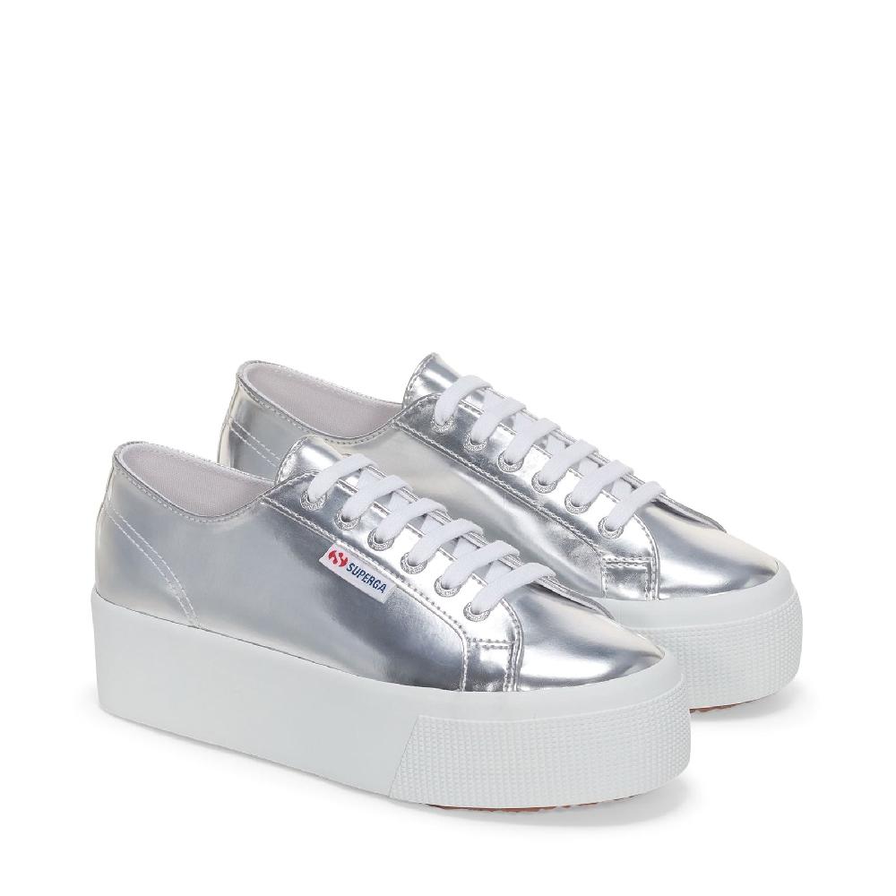 Superga 2790 MIRROR SYNTHETIC MATERIALSILVER Spedizione Gratuita