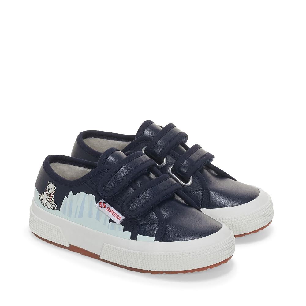 Superga 2750 KIDS STRAPS VEGAN MATERIAL POLAR BEARBLUE NAVY-POLAR BEAR Vendite Flash