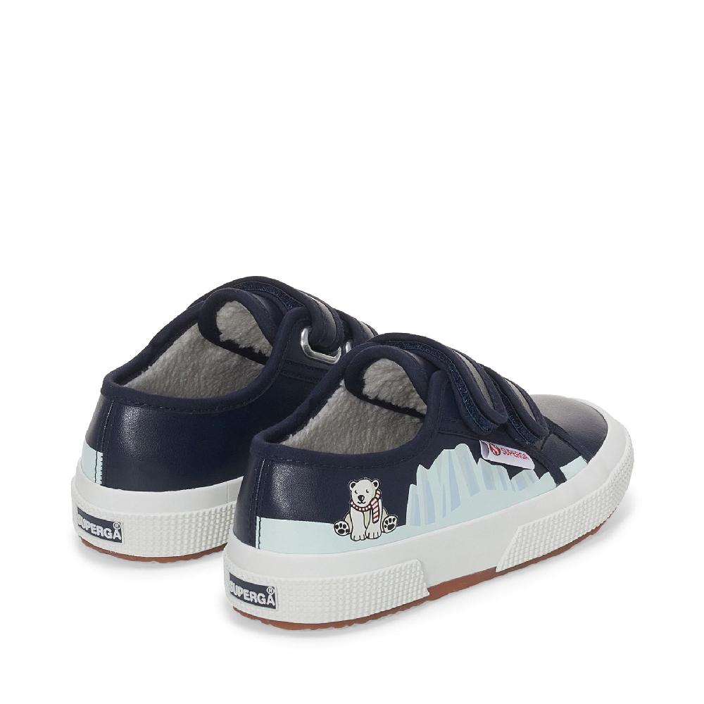 Superga 2750 KIDS STRAPS VEGAN MATERIAL POLAR BEARBLUE NAVY-POLAR BEAR Vendite Flash