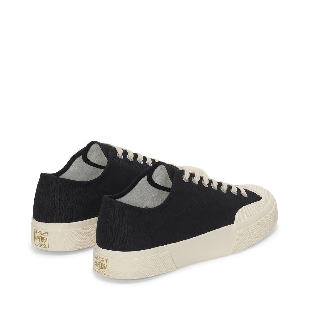 Superga 2432 WORKS LOW CUT COTTON CANVASBLACK-OFF WHITE Vendita