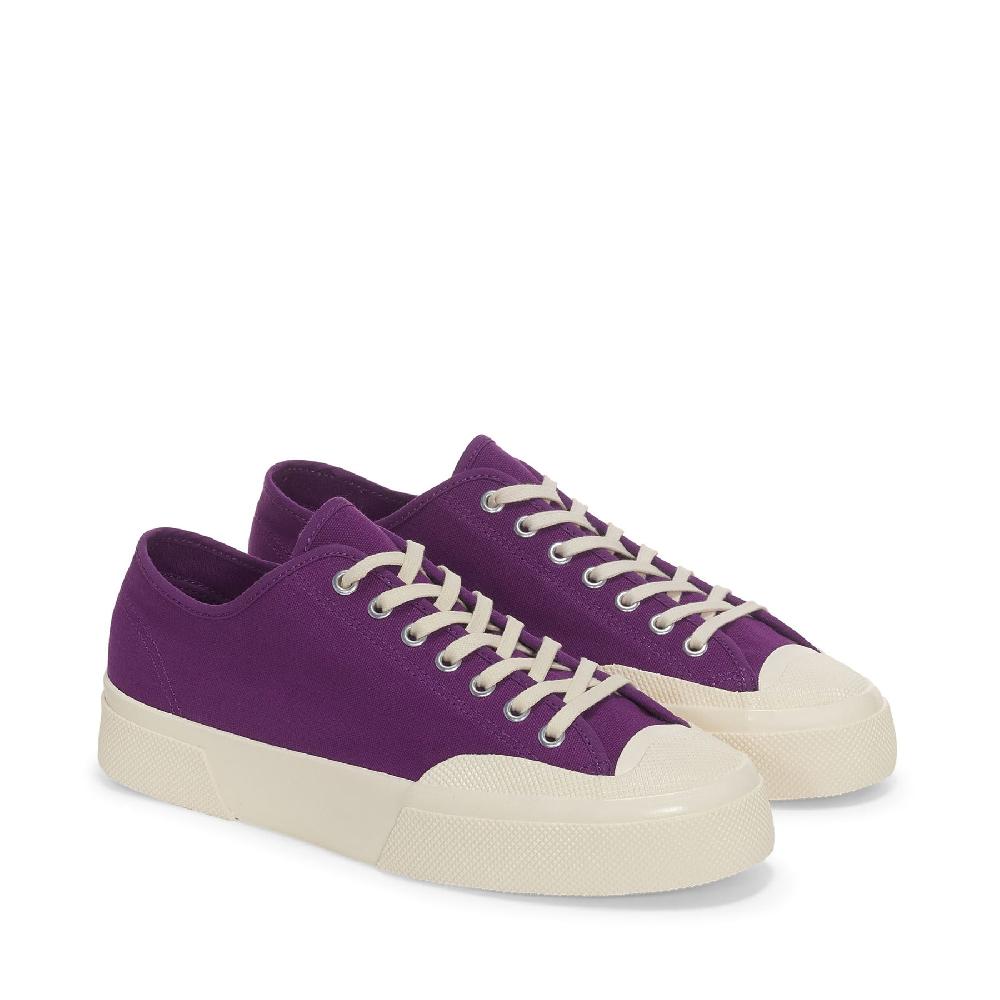 Superga 2432 WORKS LOW CUT COTTON CANVASPURPLE-OFF WHITE Ultimo giorno