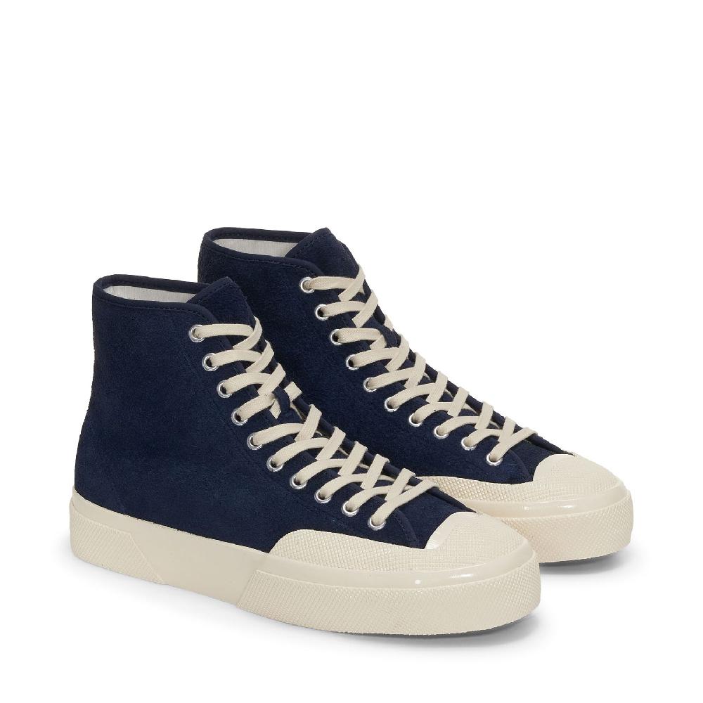 Superga 2433 WORKS HAIRY SUEDENAVY-OFF WHITE Qualità Garantita